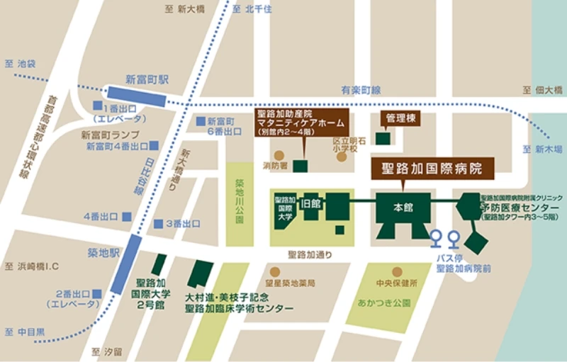 聖路加国際病院 マップ